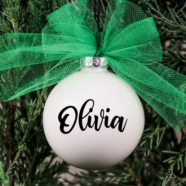 Ornament Vinyl Decal Name sticker for christmas tree ornament clear ornament sticker name for christmas ornament