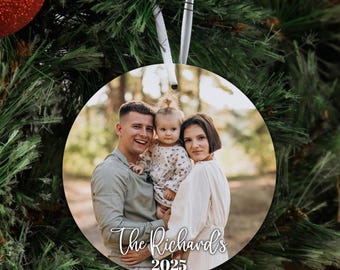 Custom Photo Christmas Ornament: Double Sided Metal Keepsake