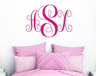Monogram Wall Decal | Initial Wall Decal | Nursery Decal