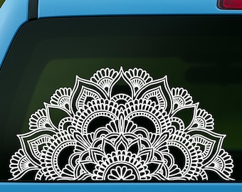 Halbes Mandala wasserfester Vinyl Aufkleber
