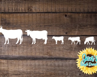 Cow Family Decal Etsy Jump time 13cm x 4.8cm cow sticker 3d car styling torn metal decal wild animal funny car stickers window bumper. cow family decal etsy