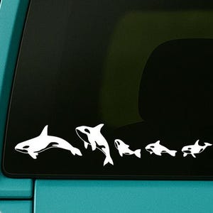 Orca Family Car Decal: Ocean Pod Sticker