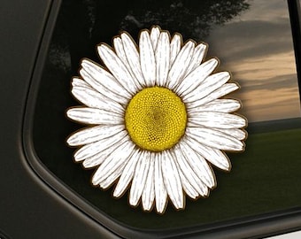 Handgezeichneter Daisy Auto-Aufkleber