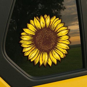 Hand drawn Sunflower Car Window Decal | Flower Car Window Decal | Flowers