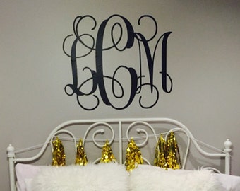 Monogram Wall Decal | Vine Monogram Wall Decal | Initial Wall Decal | Nursery Decal | Monogram Wall Decals