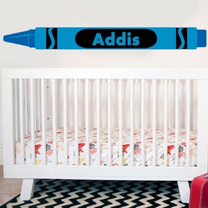Crayon Wall Decal w/ Name | Nursery Crayon Wall Sticker