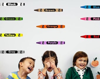 Crayon Wall Decals Classroom Decoration Teacher Stickers