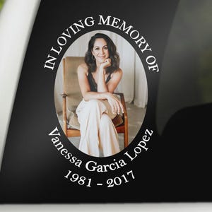 Oval Photo Memorial Decal In Memory Sticker Funeral Gift Mourning Gift