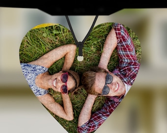 Heart Photo Air Freshener: Personalized Car Accessory, Valentine's Gift