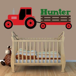 Tractor Wall Decal | Red Tractor Wall Decal | Boys Bedroom Decal | Tractor Room Decor |  Boys Bedroom Decor |  Farm Decor | Country