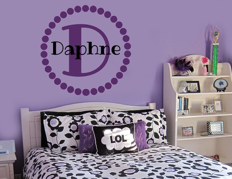 Personalized Nursery Initial Wall Decal - Custom Name Sticker For Boys Or Girls Room, 12 Inches High - View #5