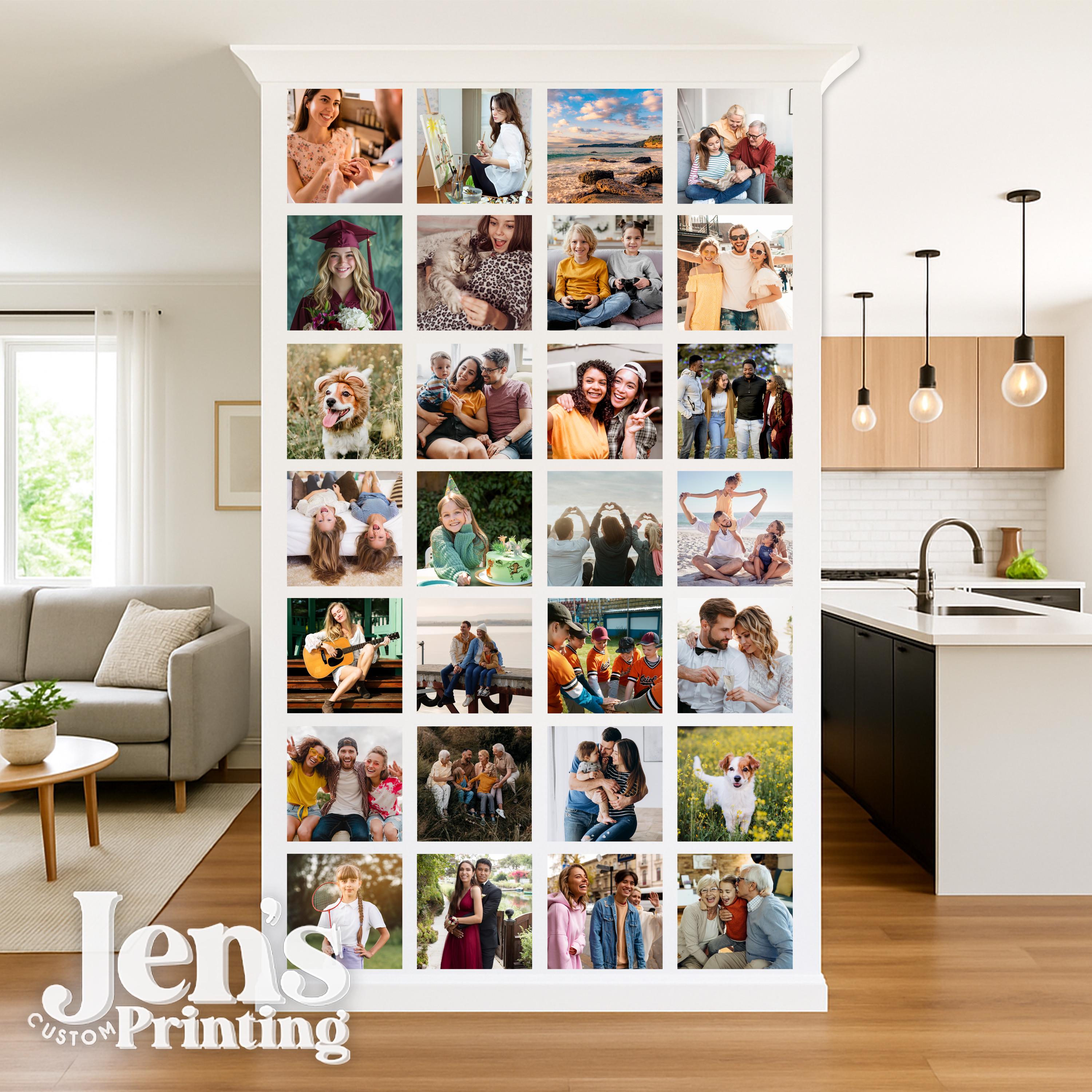 Custom Photo Collage Decals – Waterproof Personalized Wall and Door Stickers – Printed Square & Rectangle Photo Stickers