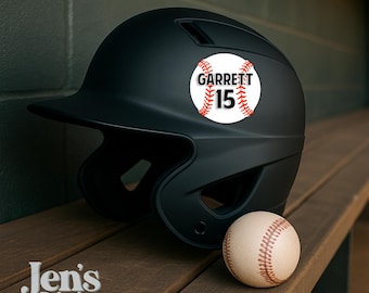Personalized Baseball Name & Number Decal: Team Vinyl Sticker