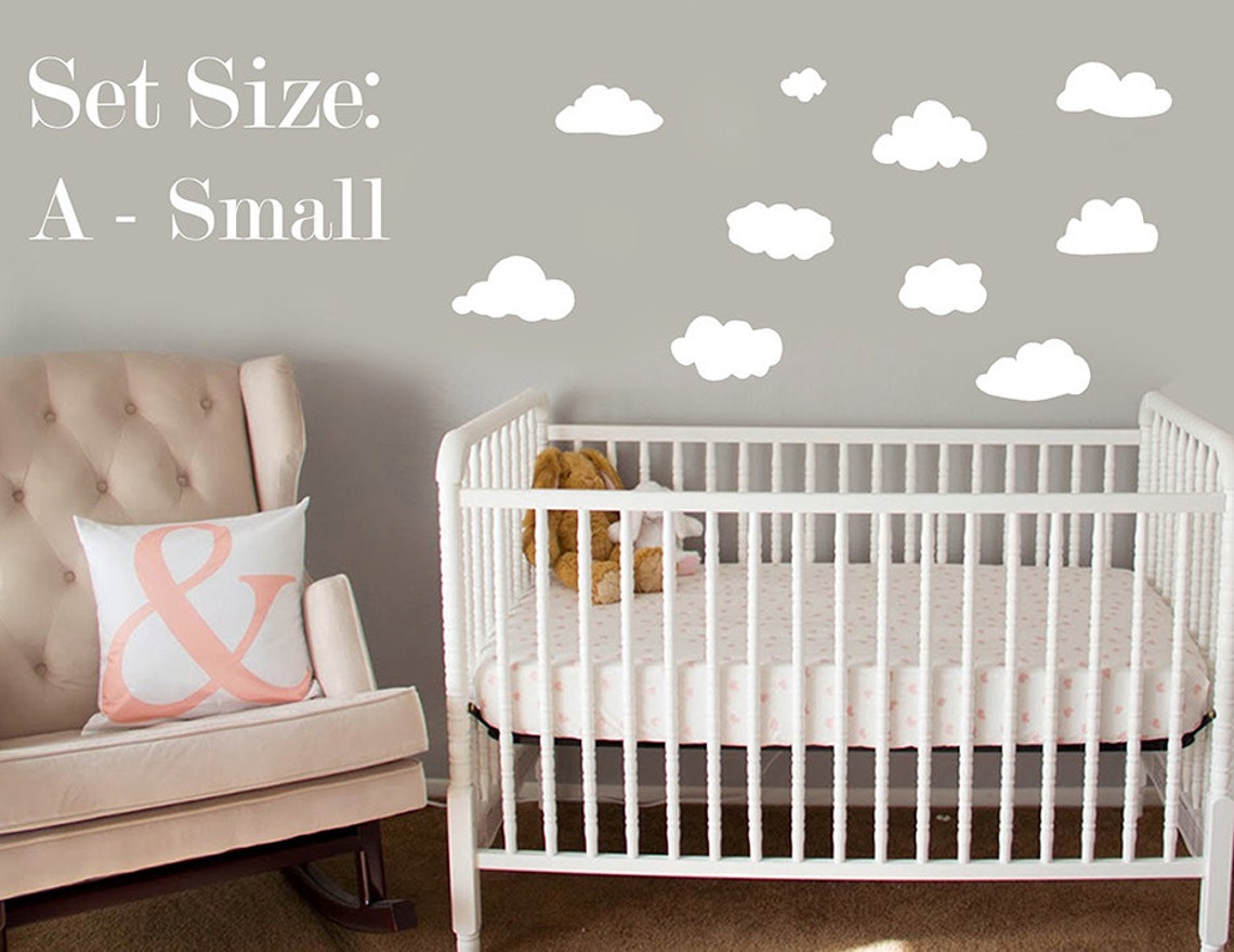 Clouds Wall Decal Set of 10 Clouds Nursery Decal Cloud Etsy