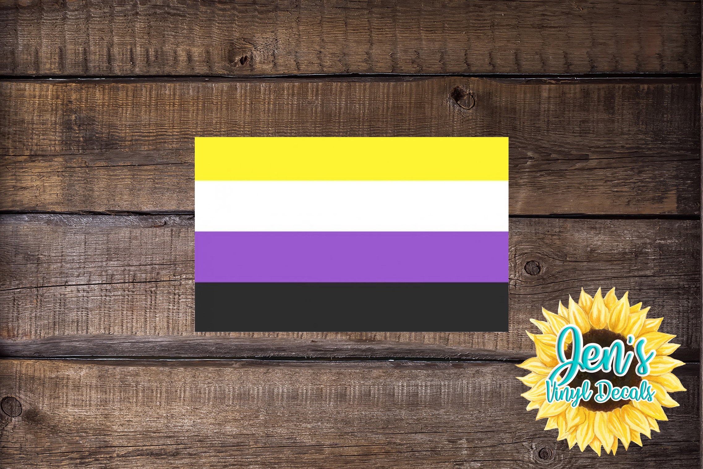 Non Binary Pride Flag Decal waterproof Purple Black White Etsy