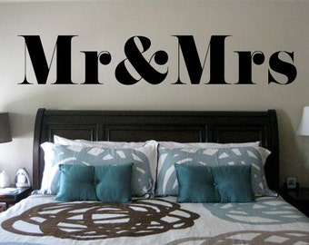 Mr & Mrs Bedroom Wall Decal | Wedding Gift | Couple Wall Decal | Bridal Shower Gift