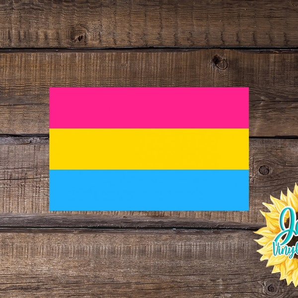 Pansexual Pride Flag Decal (waterproof) Blue, Yellow and Pink Flag