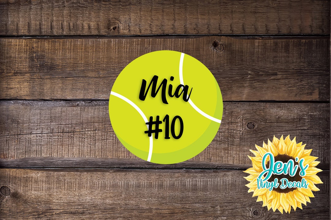 Tennis Name Decal Tennis Team Number and Name Group Decals Etsy