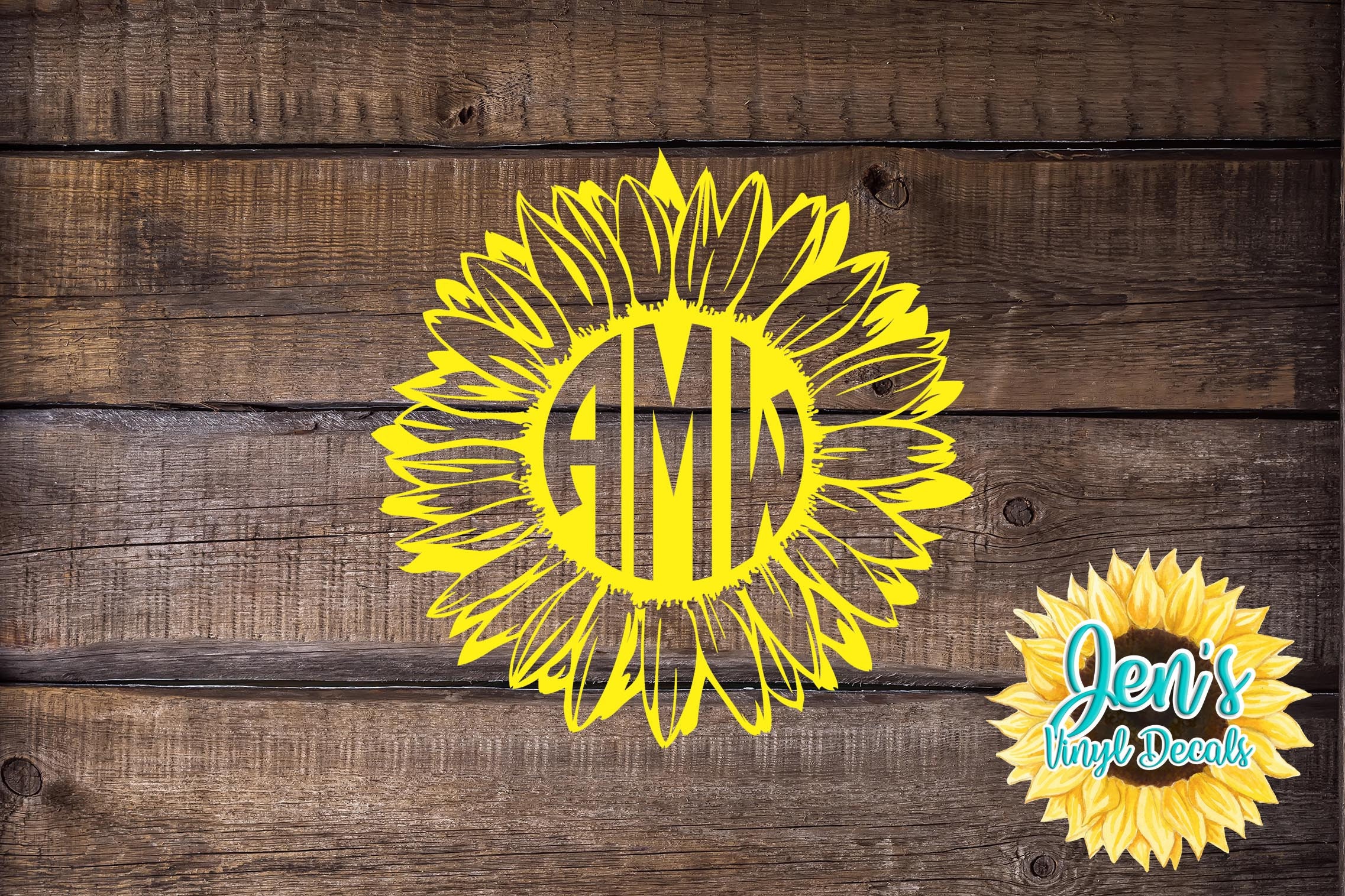 Sunflower Monogram Decal