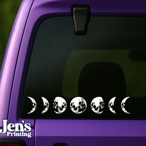 Moon Racing Decals Moon Cycle Car Decal: Lunar Phases, Astronomy Sticker - Etsy