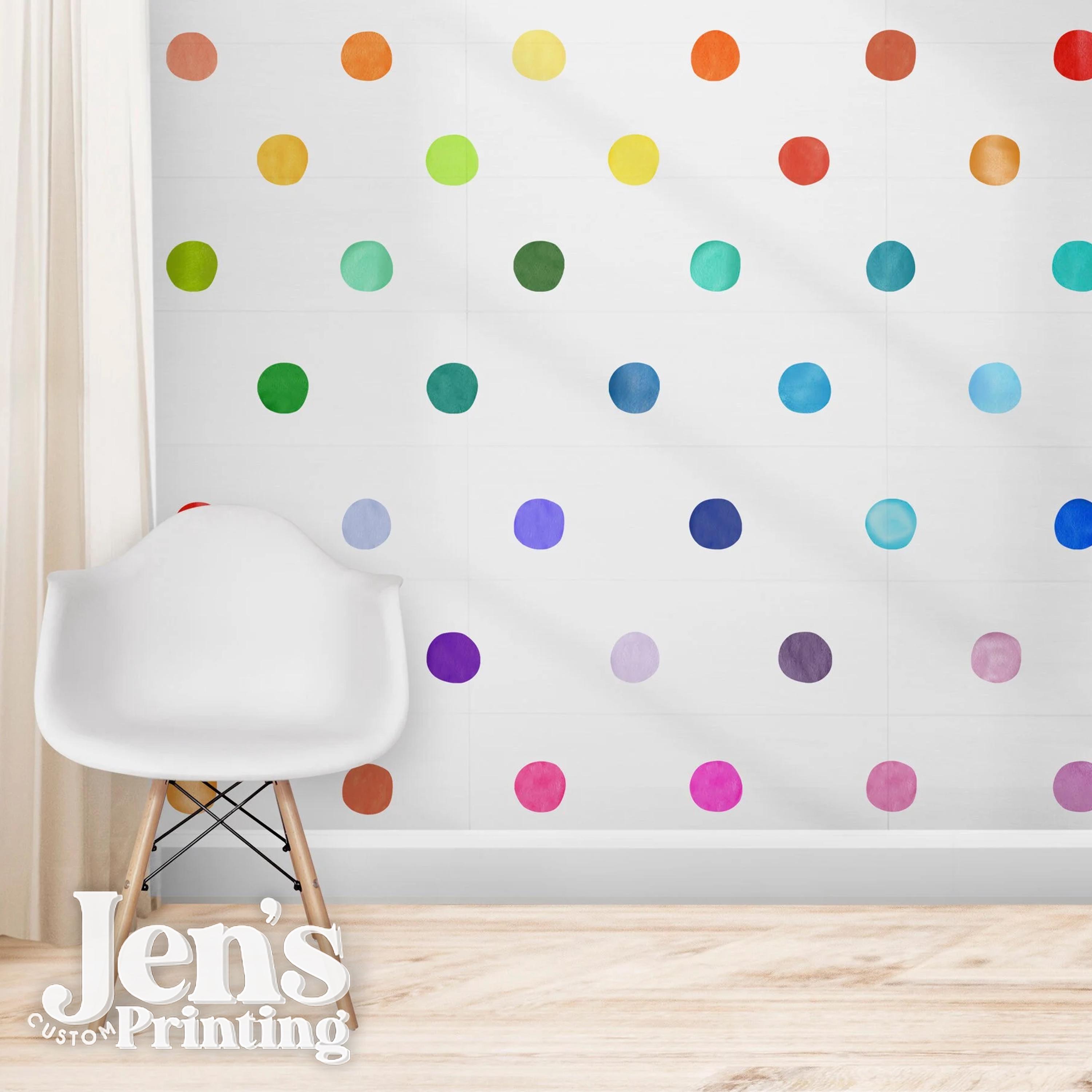 Watercolor Rainbow Set of Dots Pattern Vinyl Decals - Etsy