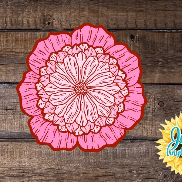 Peony Car Window Decal Etsy