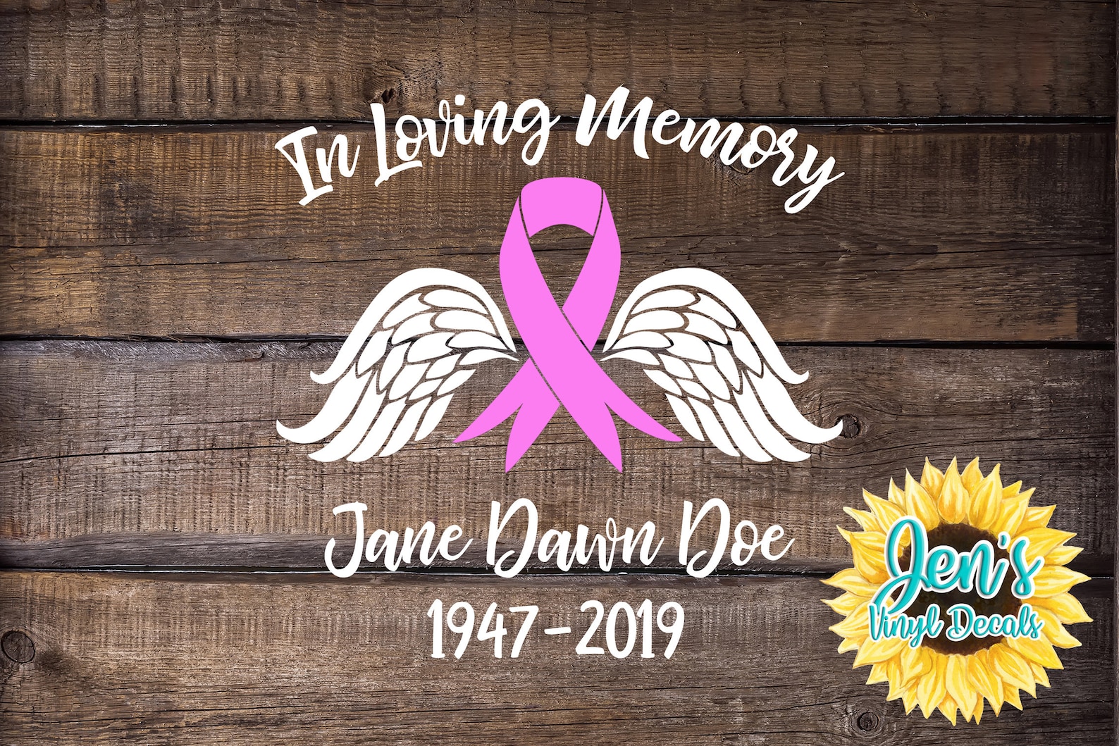 Breast Cancer in Loving Memory Car Window Decal Car Decals - Etsy