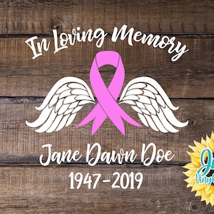 Breast Cancer In Loving Memory Car Window Decal | Car Decals | Breast Cancer Awareness Ribbon