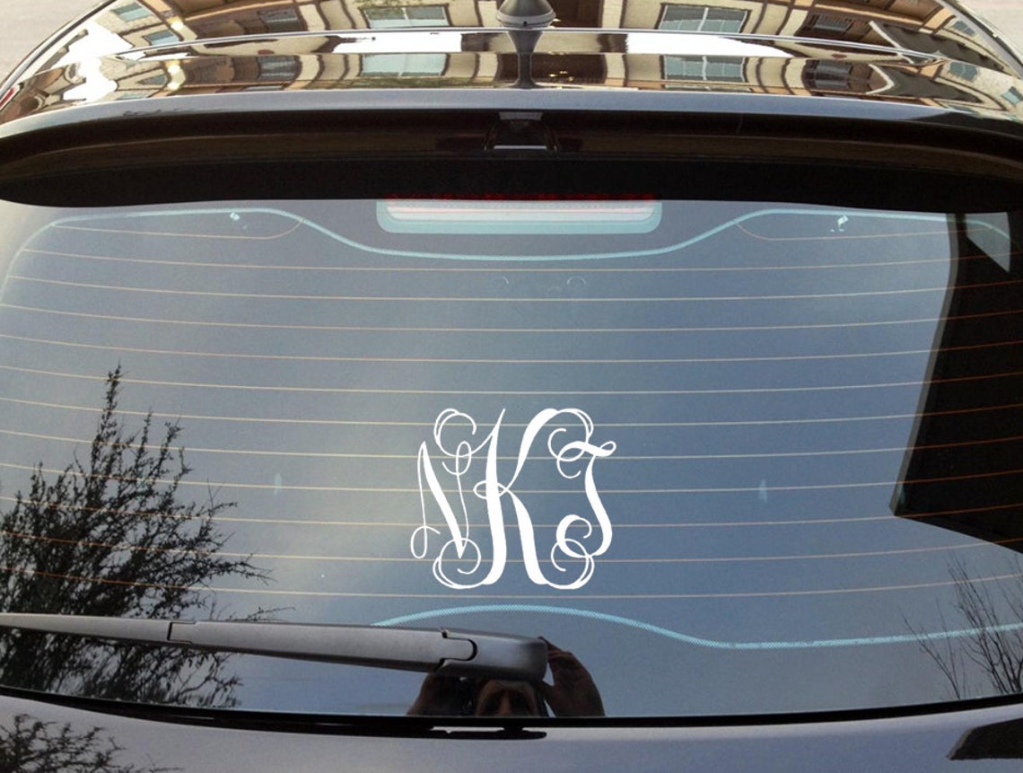 Monogram Car Window Decal Initials Car Window Decal Etsy