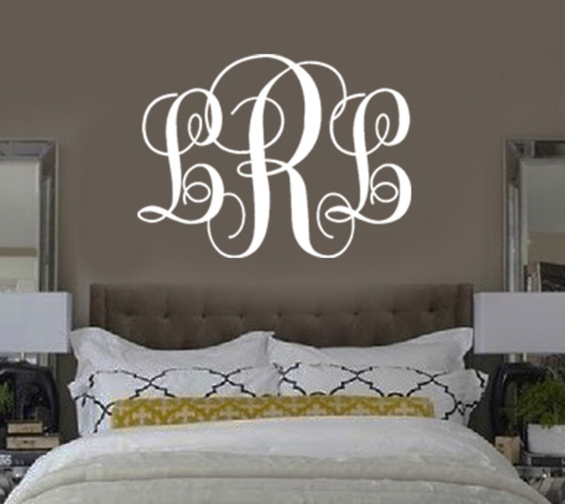 Monogram Wall Decal Initial Wall Decal Nursery Decal Etsy