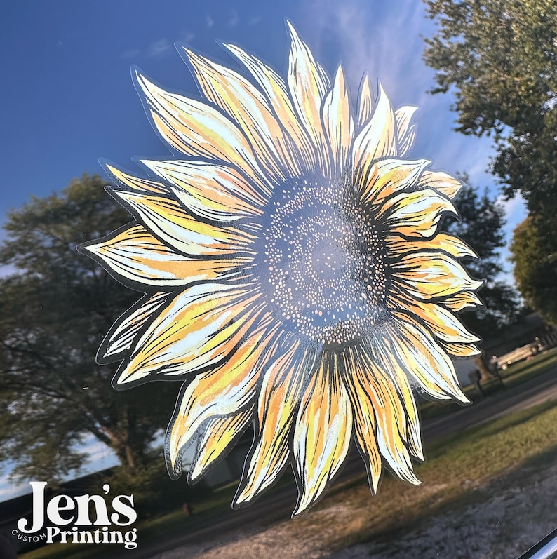 Sunflower Car Decal: Waterproof Vinyl Sticker for Laptop, Tumbler ...