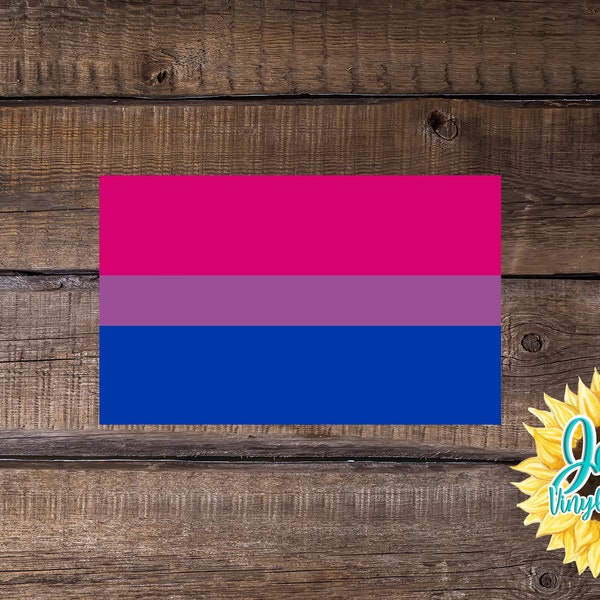 Bisexual Pride Flag Decal (waterproof) Blue, Purple and Pink Flag