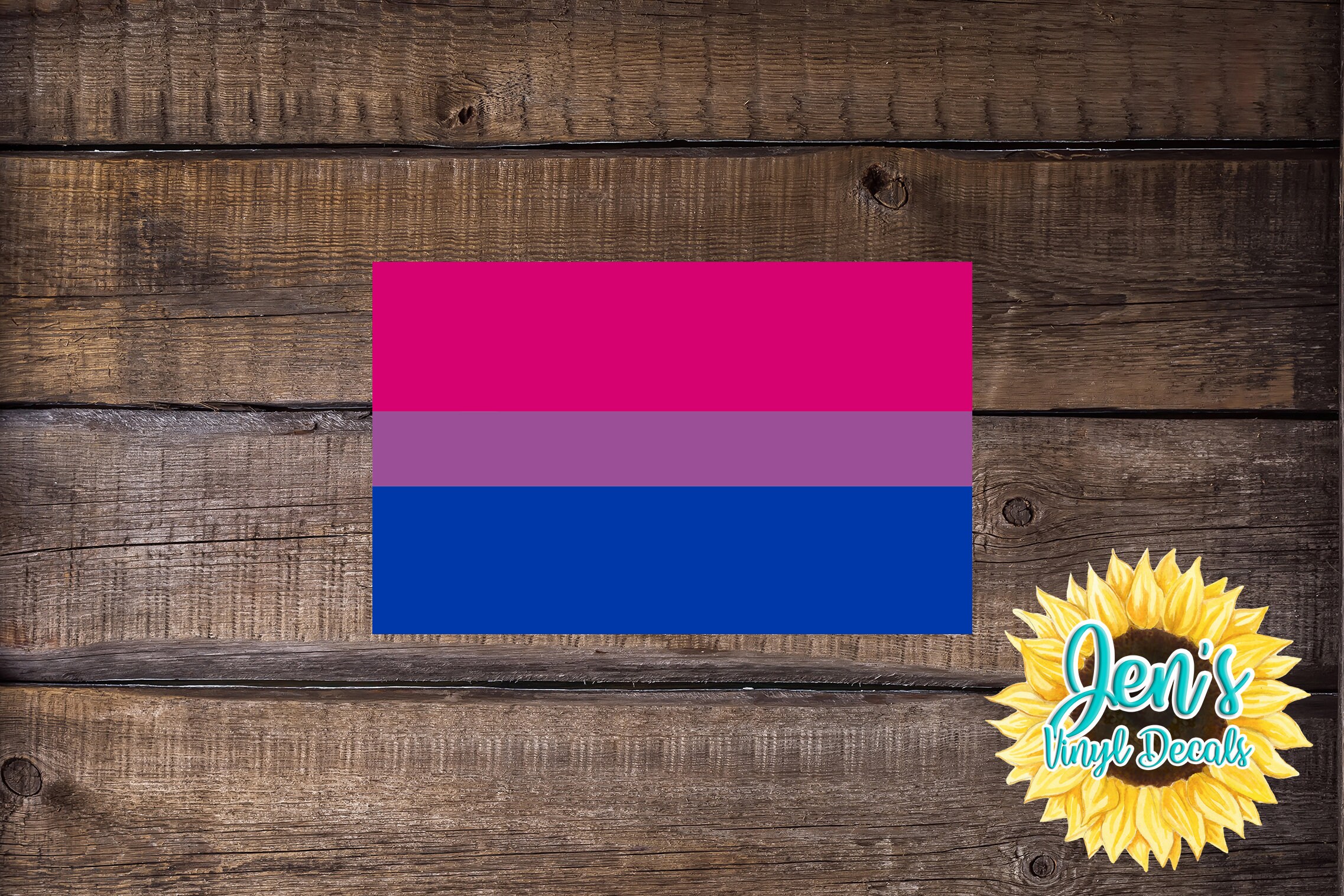 Bisexual Pride Flag Decal waterproof Blue Purple and Pink - Etsy