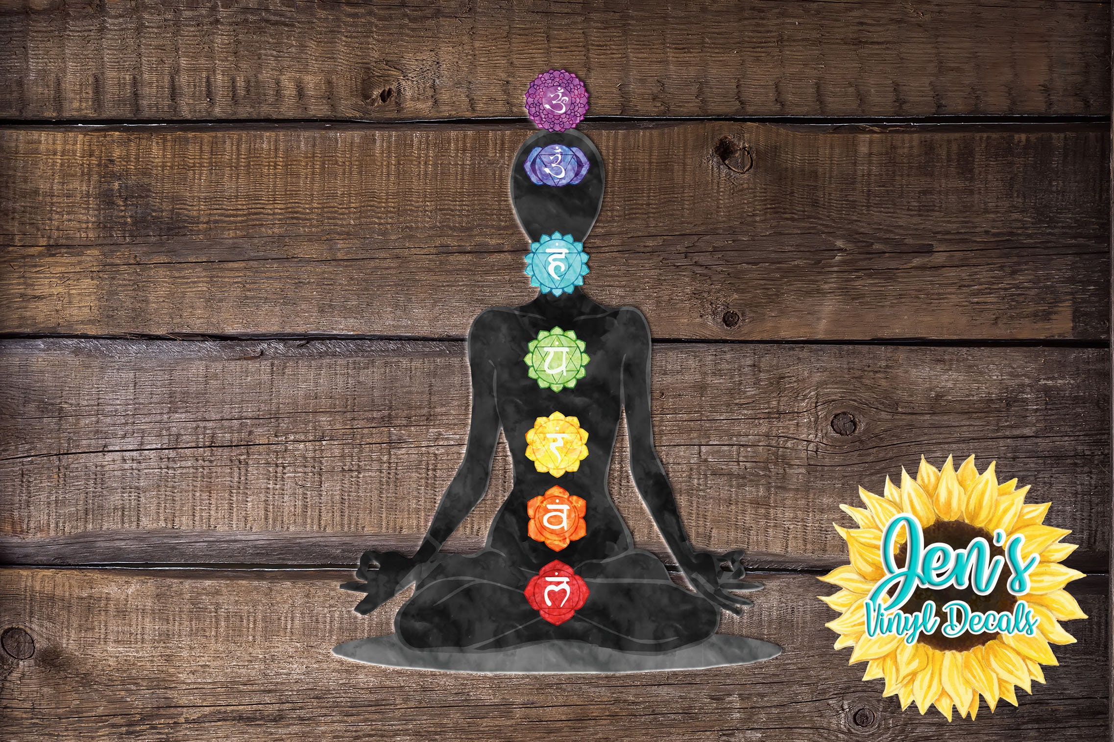 Chakras Set of 7 Yoga Spiritual - 3 Each Vinyl Stickers - for Car Laptop  Water Bottle Phone - Waterproof Decals