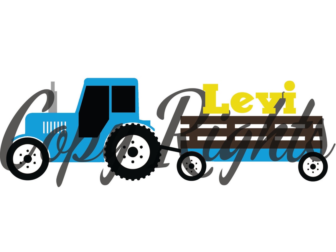 Tractor Wall Decal Blue Tractor Wall Decal Boys Bedroom Etsy