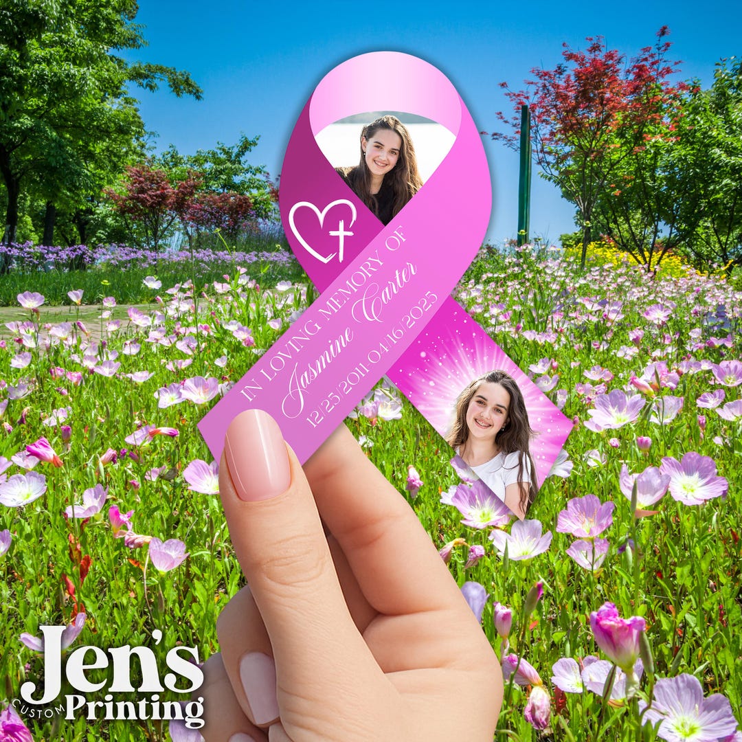 Custom Memorial Ribbon Car Decal – Personalized With Photo, Color ...