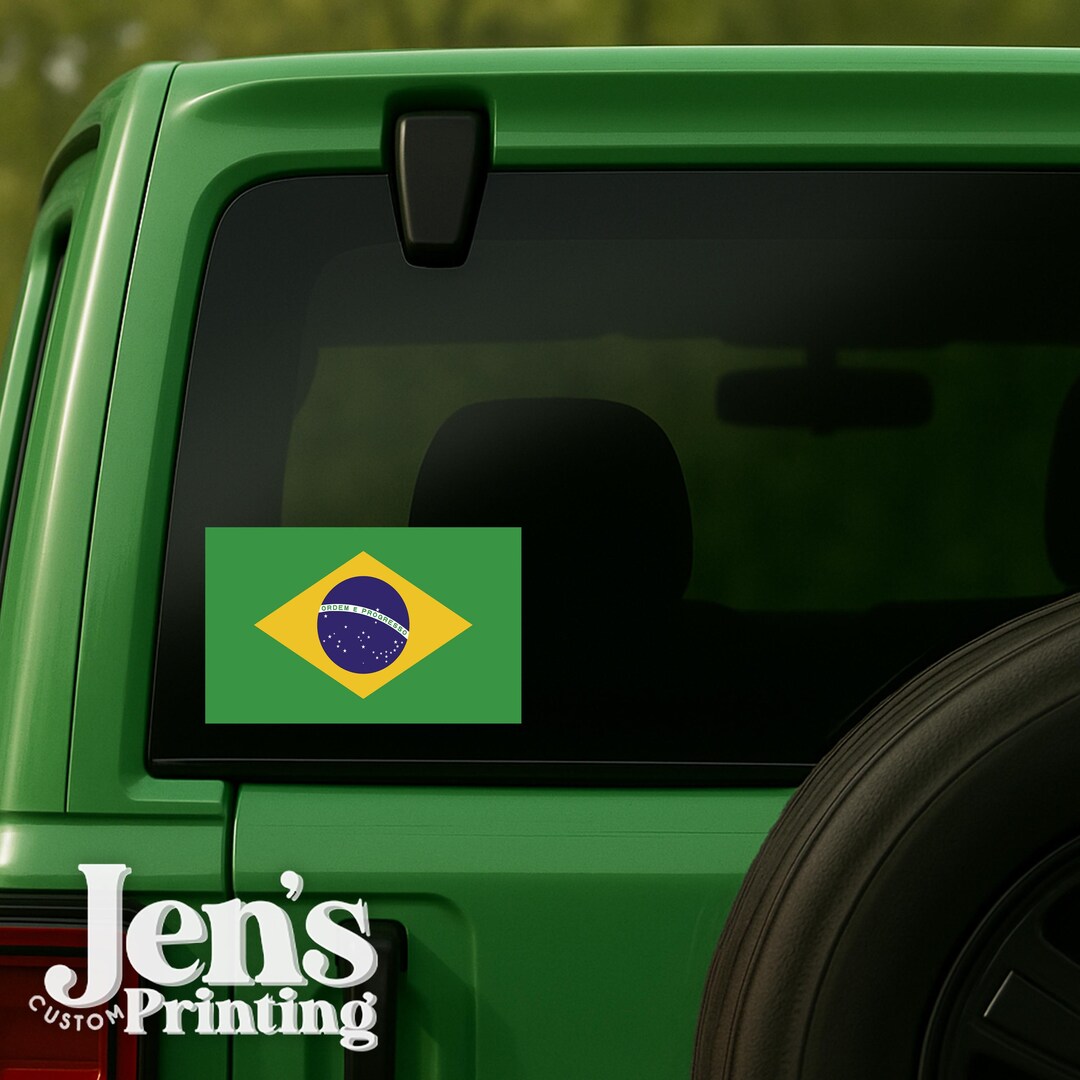 Brazilian Flag Decal: Waterproof Vinyl Car Window Sticker - Etsy