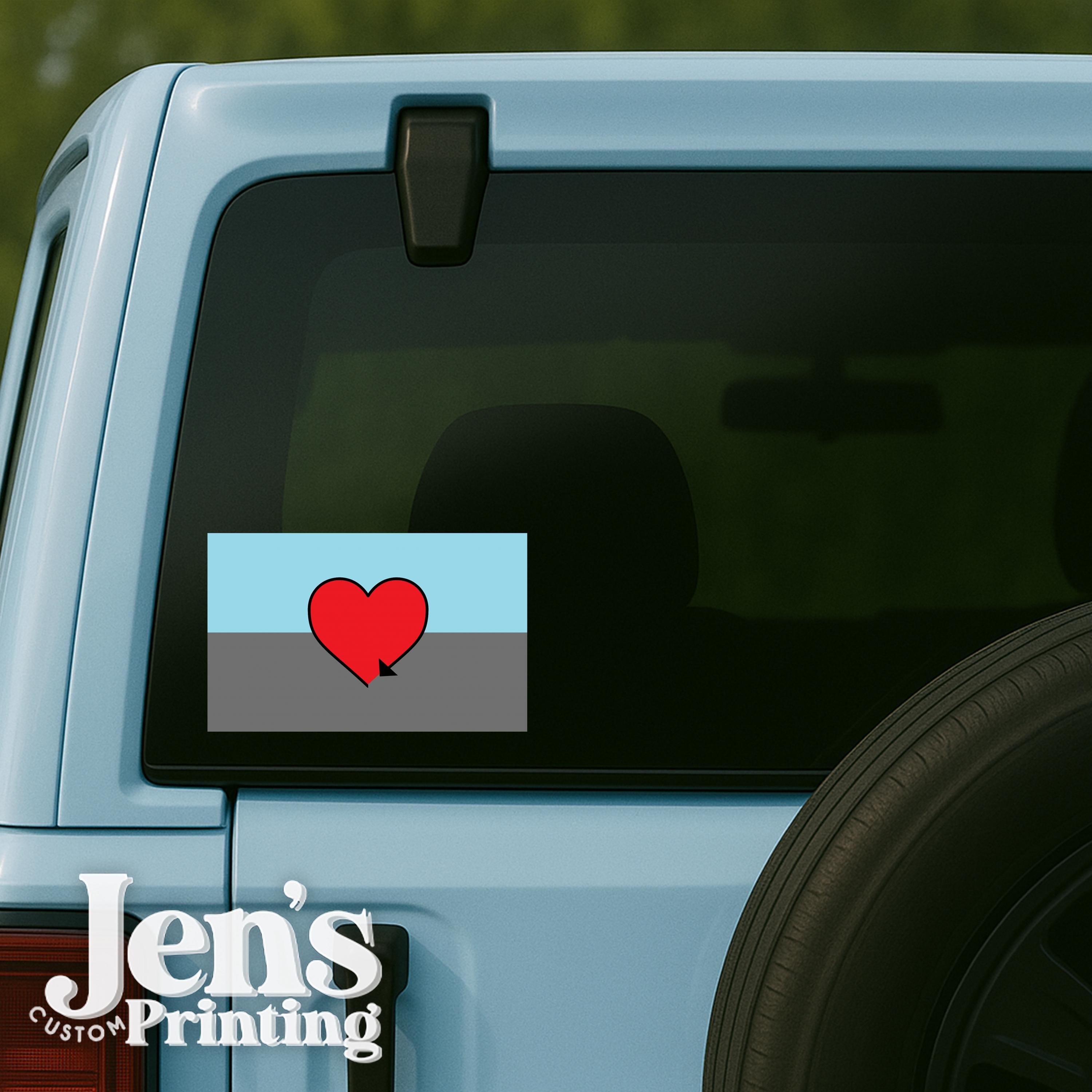 Autosexual Pride Flag Decal (waterproof) Blue, Gray and Red Flag