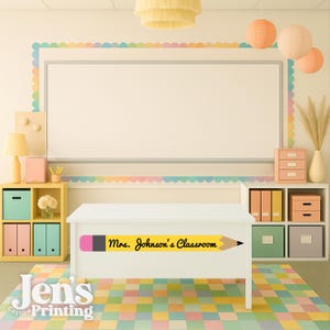 Personalized Teacher Name Pencil Wall Decal - Classroom Decor - Etsy
