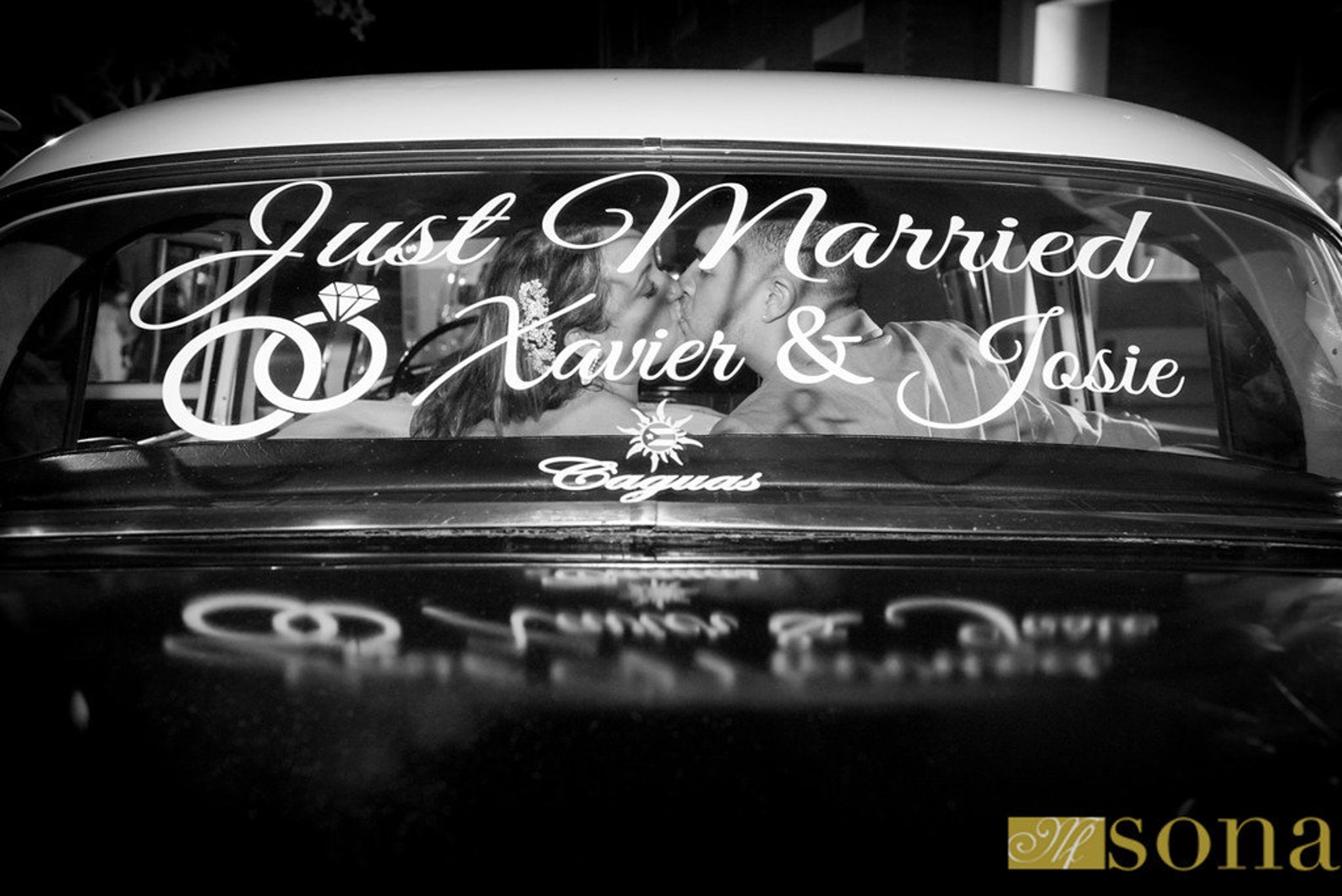 Just Married Back Window Wedding Decor W/ Names Removable - Etsy