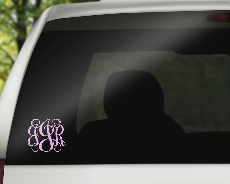 Monogram Car Window Decal Initials Car Window Decal Etsy