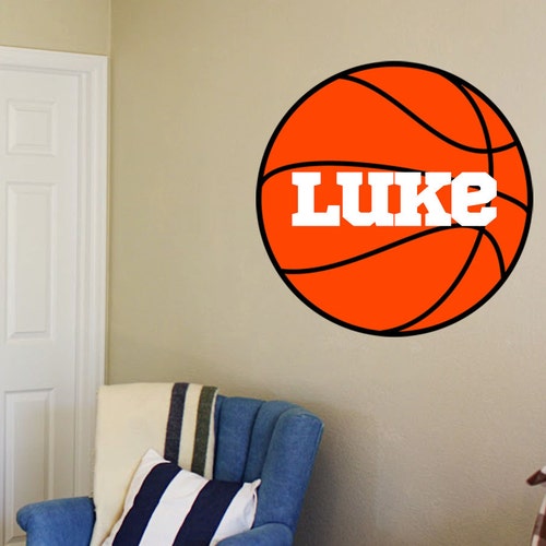 Personalized Name Basketball Wall Decal Custom Name Etsy