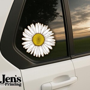 Adesivo per finestrino auto con margherita disegnata a mano / Adesivo per finestrino auto con fiore / Fiori
