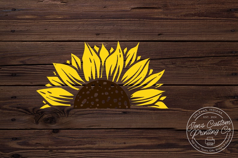 Half Sunflower Window Decals Car Decals Wall Decal Vinyl Decal Etsy UK