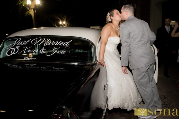 Just Marred Car Decal, Weddng Car Decal, Just Marred Sgn, Just