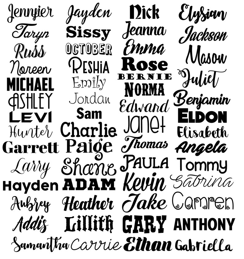 Or Rose Tout Nom//mot Vinyle autocollant Decal 3 Tailles 1/" 2/" 3/" Personnalisé Mariage