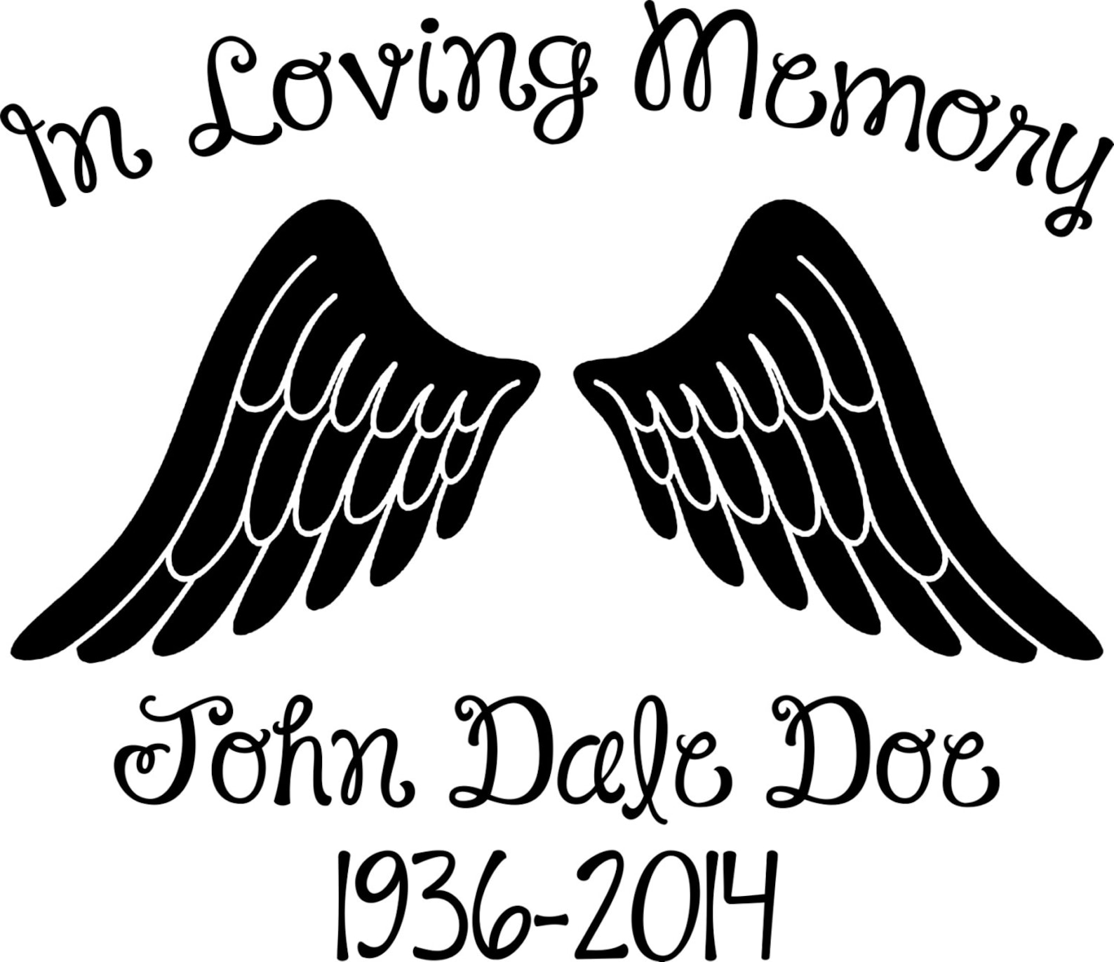 In Loving Memory Car Window Decal With Angel Wings Car Etsy