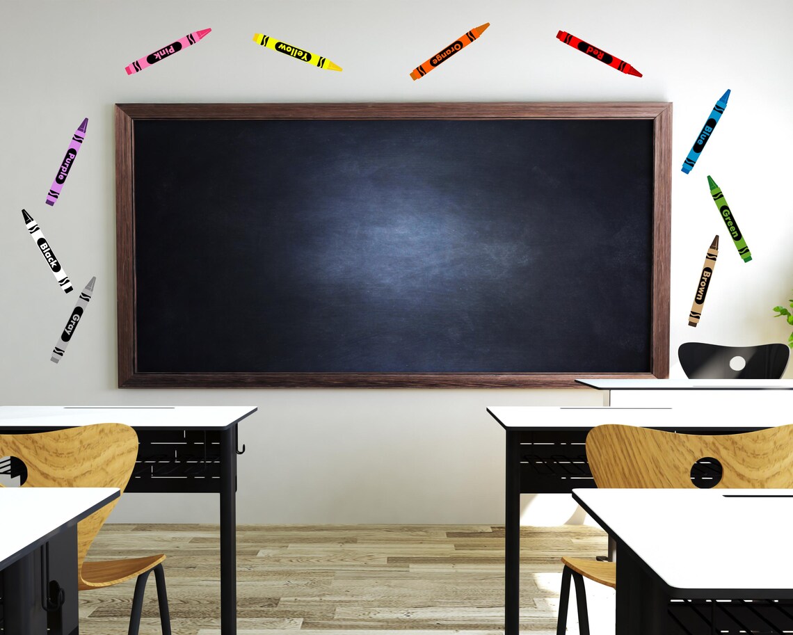 Crayon Wall Decals Classroom Decoration Teacher Stickers - Etsy