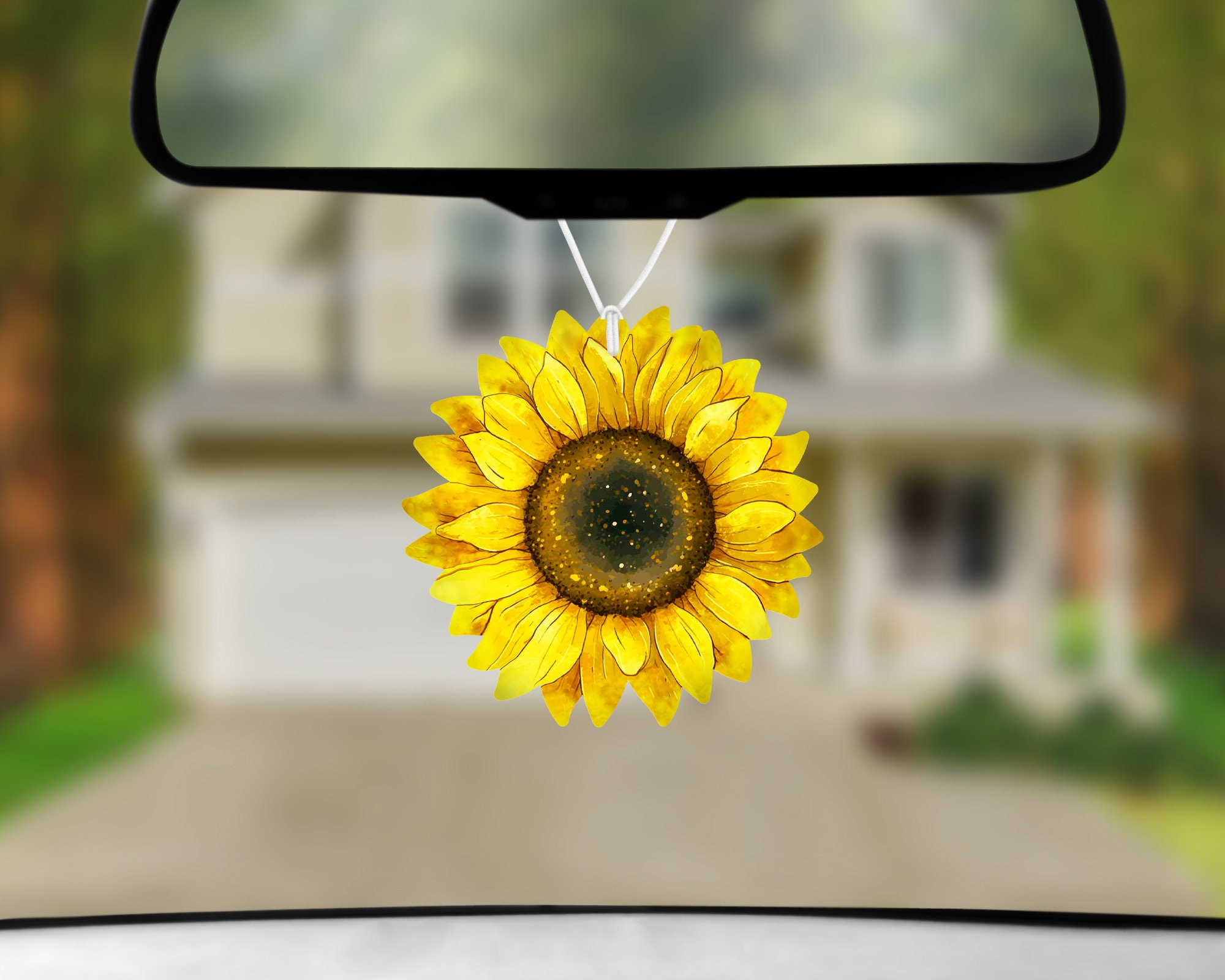 Sunflower Car Mirror Hanging Accessory, Cute Rear View Mirror