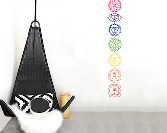 Chakras Wall Decal: Yoga Studio, Meditation Room Decor